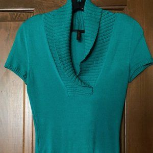 BCBG Short Sleeve V-Neck Sweater